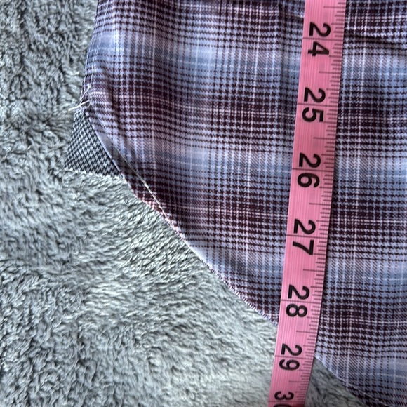 WRK Men's 4 Way Regular Fit Dress Shirt in Burgandy/Grey Plaid Size 15.5 NWT - Picture 8 of 9